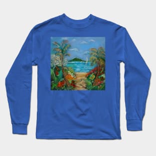 Tropical Sandy Beach Long Sleeve T-Shirt